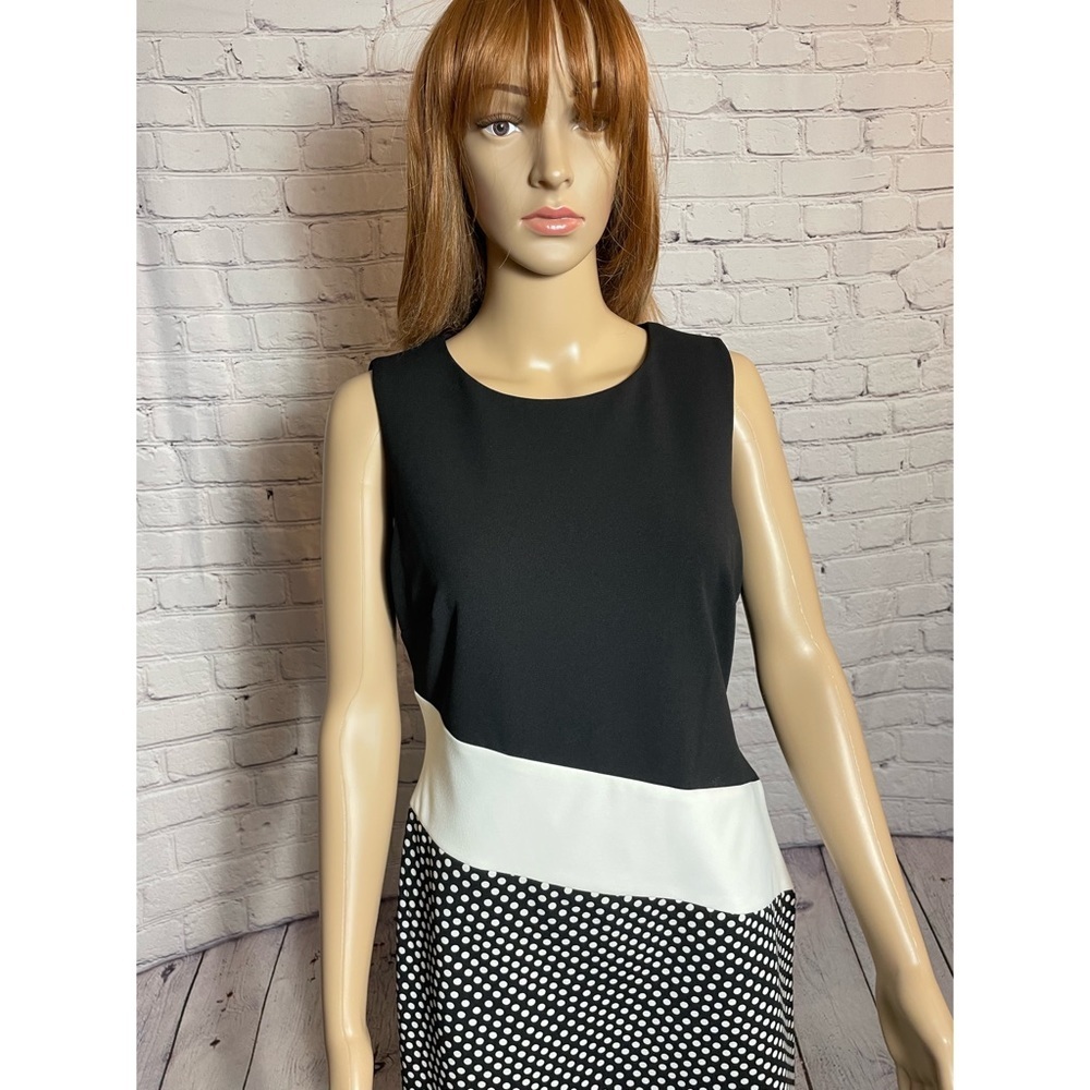 NWT New $129 Tommy Hilfiger Sleeveless Black White Dress Size 8 - Picture 2 of 9